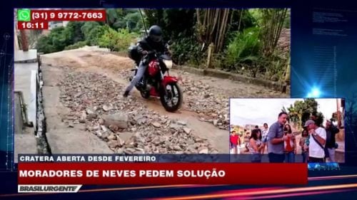 Cratera aberta em Ribeirão das Neves preocupa moradores