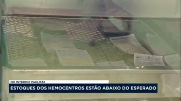 Estoques dos hemocentros estão abaixo do esperado no interior paulista