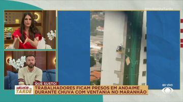 Trabalhadores ficam presos em andaime durante forte ventania no Maranhão