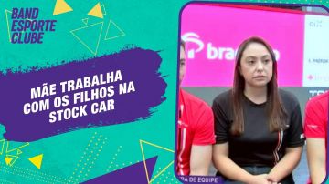 Mãe trabalha com os filhos na Stock Car