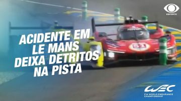 Acidente nas 24 Horas de Le Mans deixa detritos na pista